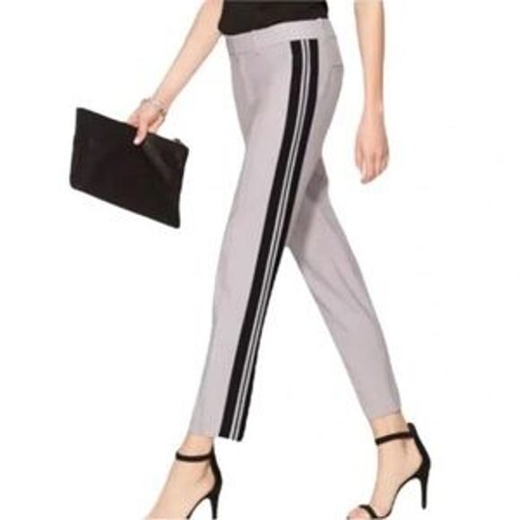 Vince Gray Tuxedo Stripe Wool Blend Trouser Pants - Picture 1 of 10